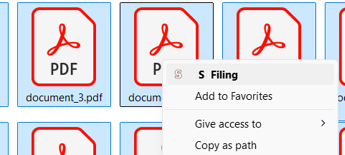 Select files and right-click